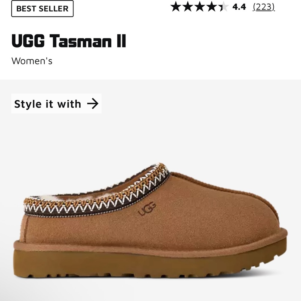 UGG Tasman II Women's Tan Slippers in Chestnut